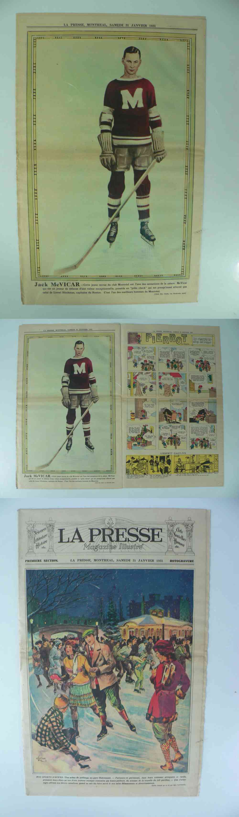 1931 LA PRESSE FULL NEWSPAPER INSIDE PHOTO J. MCVICAR photo 1931 LA PRESSE FULL NEWSPAPER INSIDE PHOTO J. MCVICAR photo