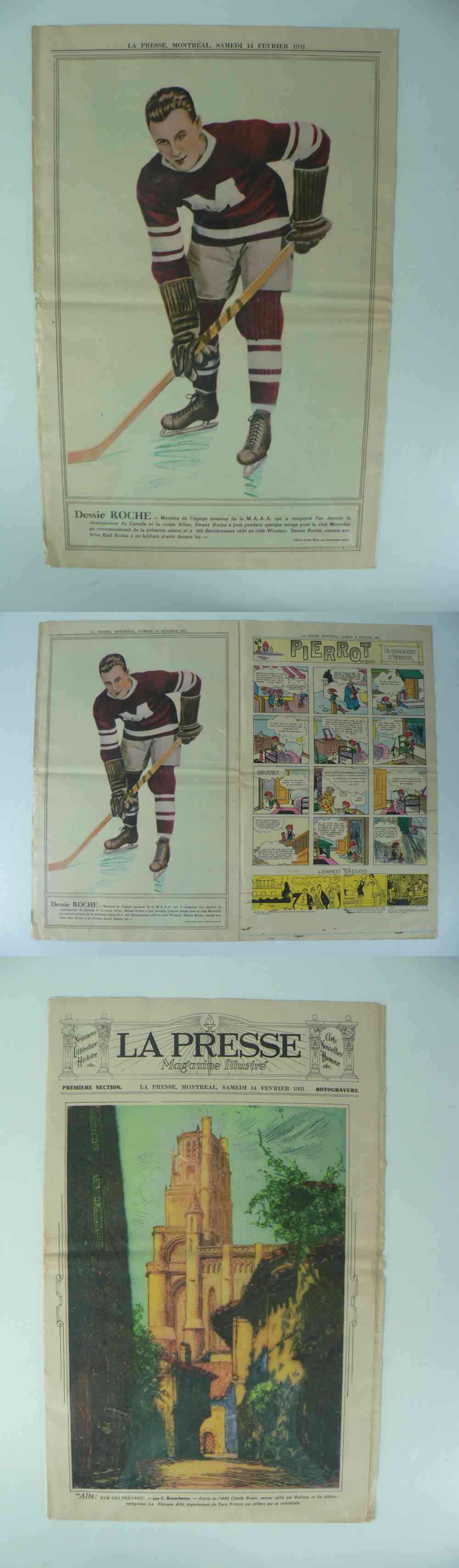 1931 LA PRESSE FULL NEWSPAPER INSIDE PHOTO D. ROCHE photo 1931 LA PRESSE FULL NEWSPAPER INSIDE PHOTO D. ROCHE photo