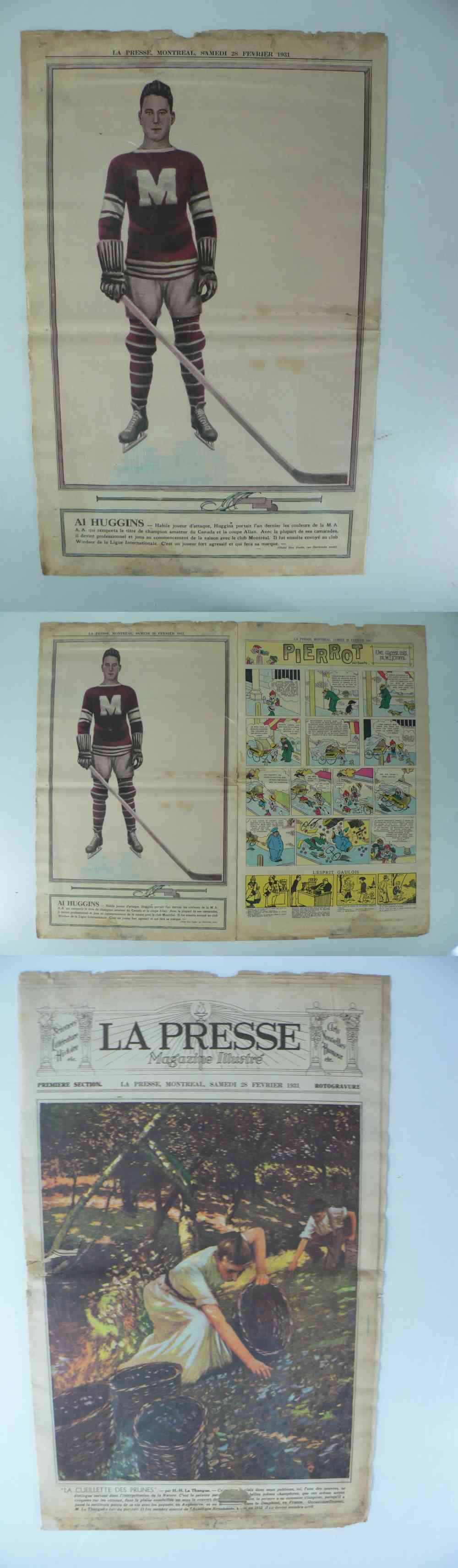 1931 LA PRESSE FULL NEWSPAPER INSIDE PHOTO A. HUGGINS photo 1931 LA PRESSE FULL NEWSPAPER INSIDE PHOTO A. HUGGINS photo