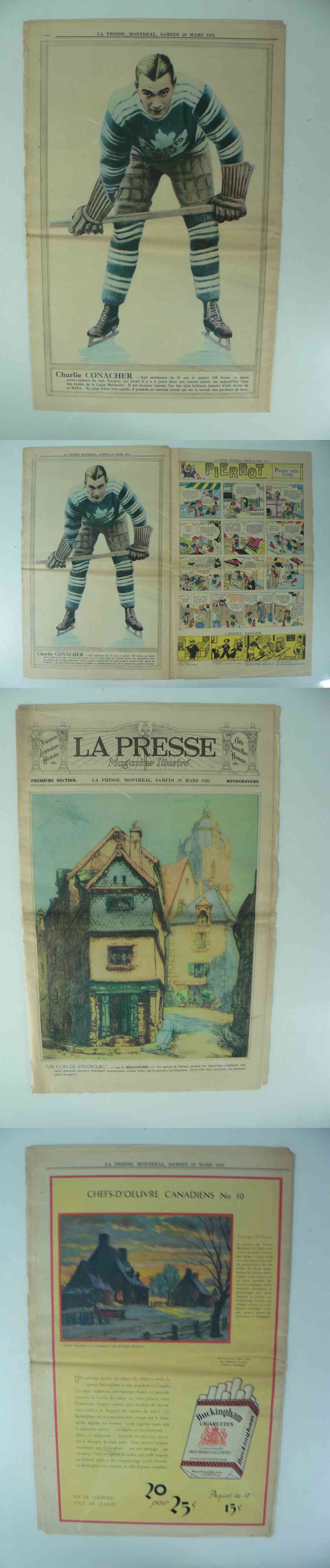 1931 LA PRESSE FULL NEWSPAPER INSIDE PHOTO C. CONACHER photo 1931 LA PRESSE FULL NEWSPAPER INSIDE PHOTO C. CONACHER photo
