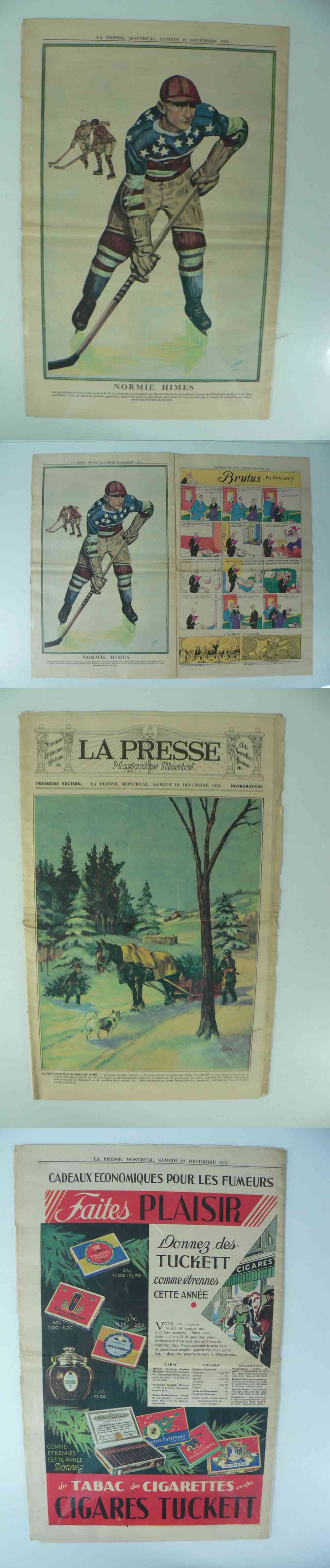 1931 LA PRESSE FULL NEWSPAPER INSIDE PHOTO N. HIMES photo 1931 LA PRESSE FULL NEWSPAPER INSIDE PHOTO N. HIMES photo