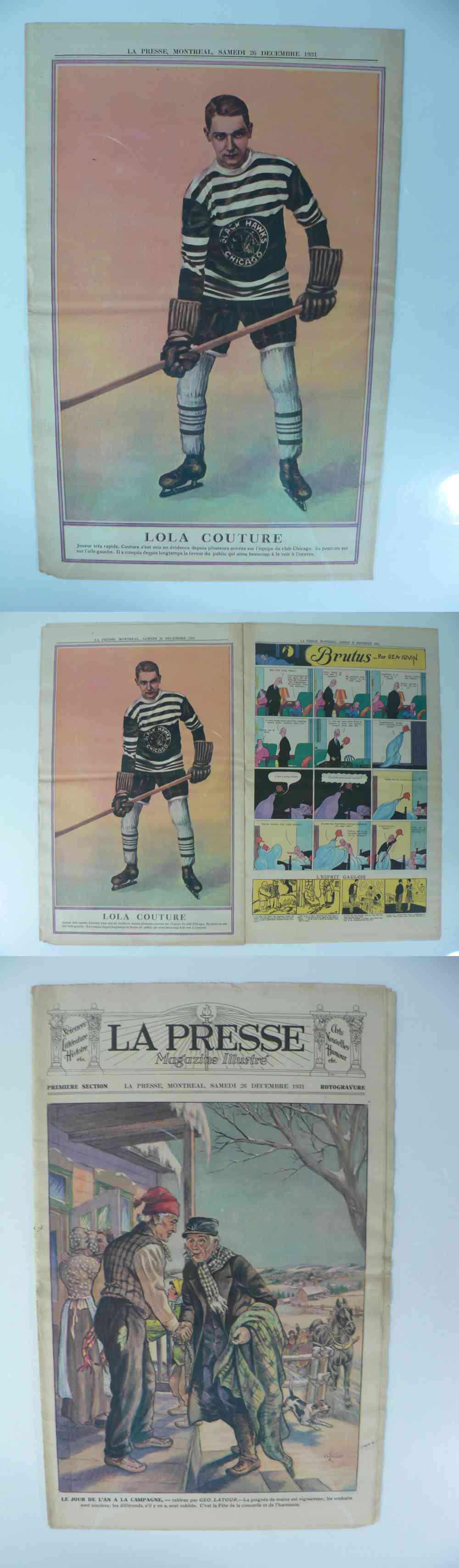 1931 LA PRESSE FULL NEWSPAPER INSIDE PHOTO L. COUTURE photo 1931 LA PRESSE FULL NEWSPAPER INSIDE PHOTO L. COUTURE photo