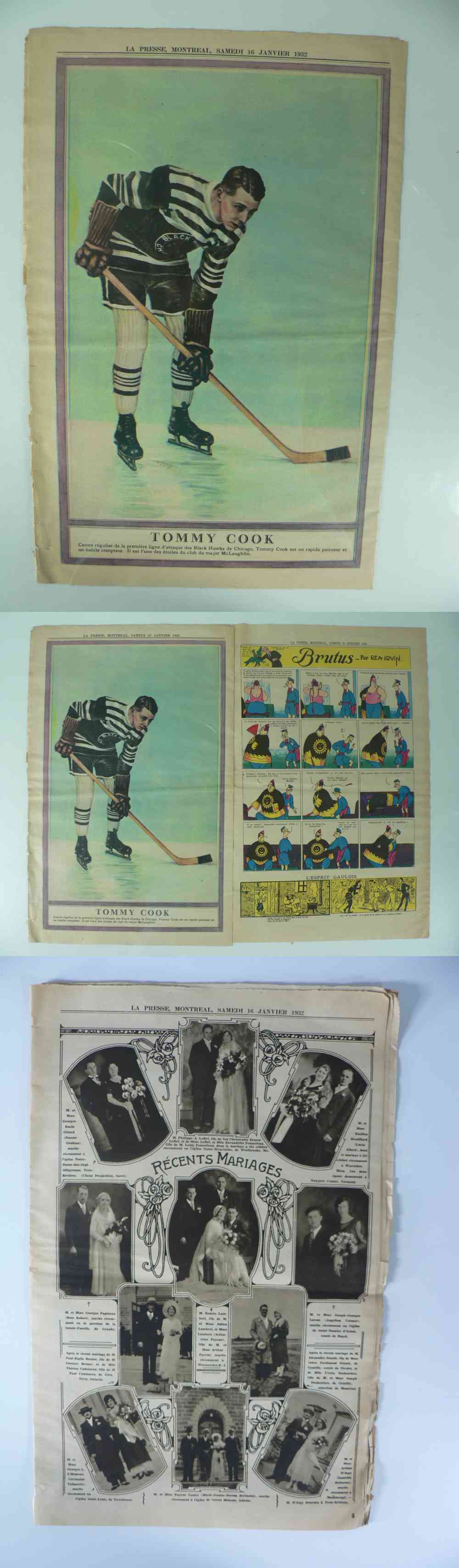 1932 LA PRESSE NEWSPAPER INSIDE PHOTO T. COOK photo 1932 LA PRESSE NEWSPAPER INSIDE PHOTO T. COOK photo