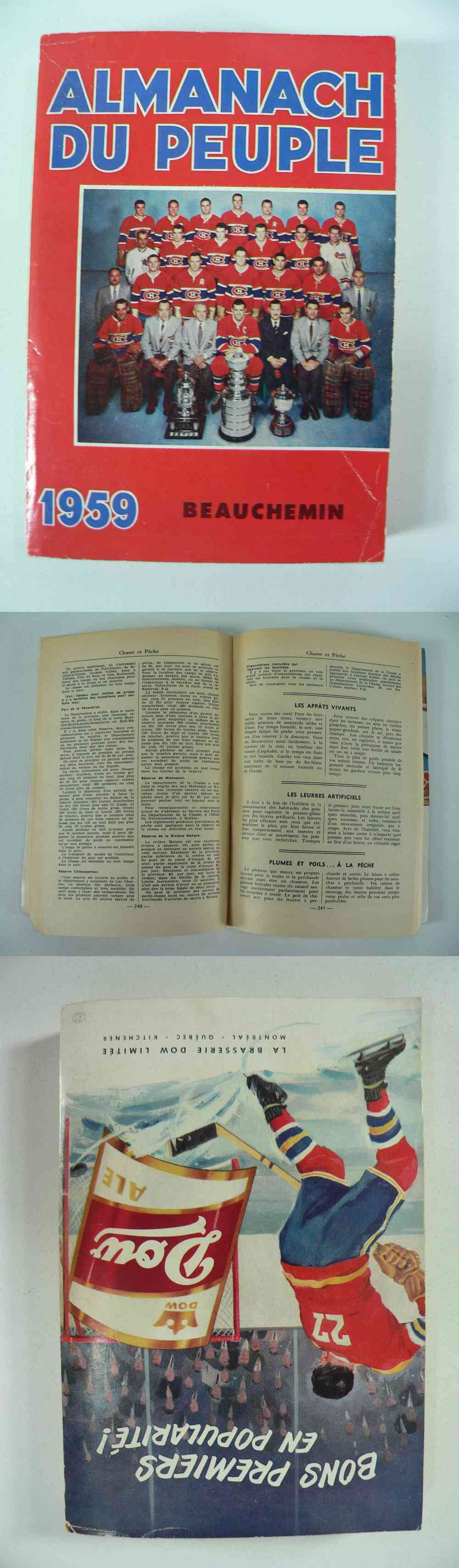 1959 ALMANACH DU PEUPLE MONTREAL CANADIENS TEAM ON COVER photo 1959 ALMANACH DU PEUPLE MONTREAL CANADIENS TEAM ON COVER photo