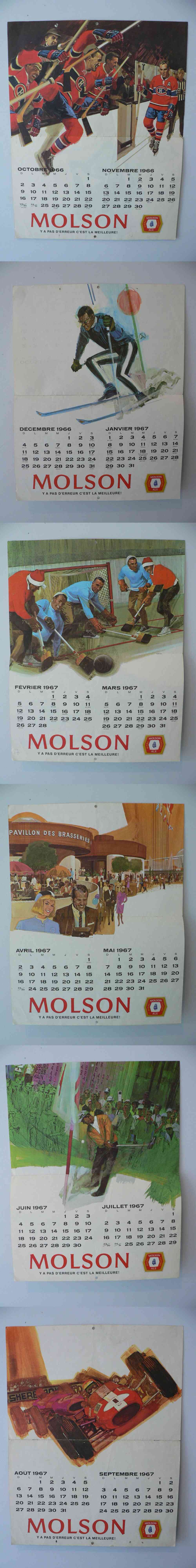 1966-67 MOLSON MONTREAL CANADIENS FULL CALENDAR photo 1966-67 MOLSON MONTREAL CANADIENS FULL CALENDAR photo