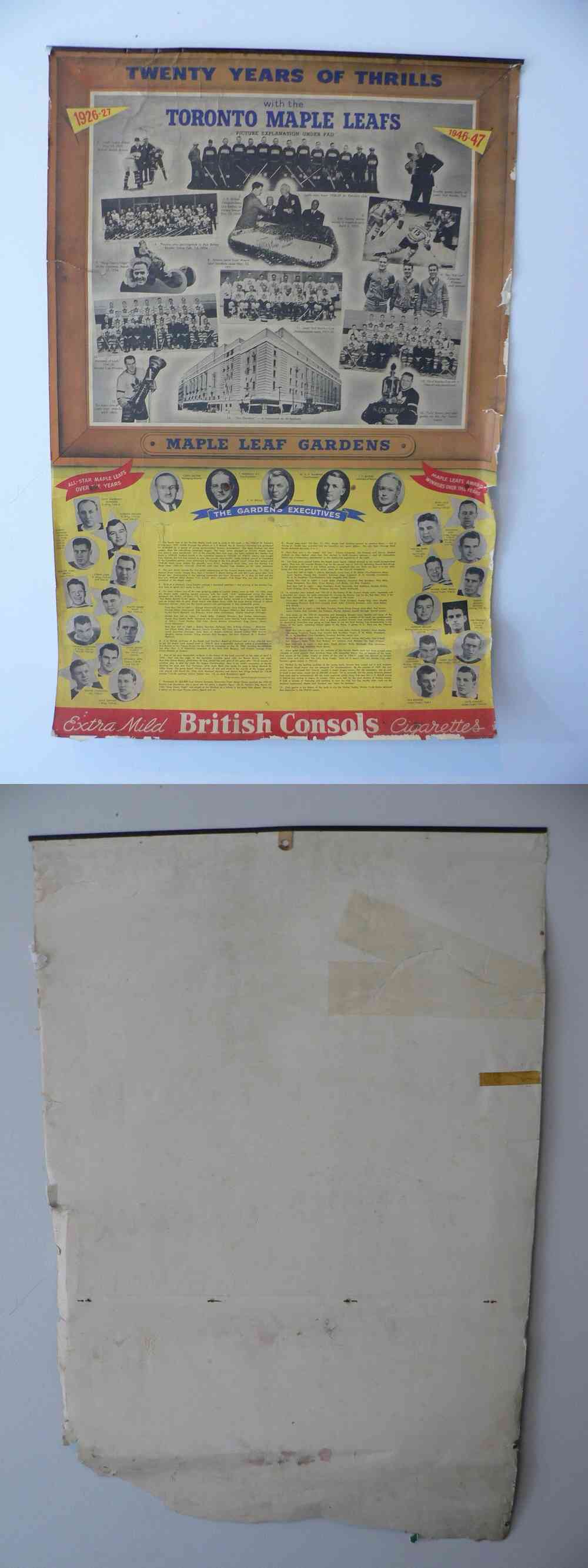 1946-47 TORONTO MAPLE LEAFS CALENDAR photo 1946-47 TORONTO MAPLE LEAFS CALENDAR photo