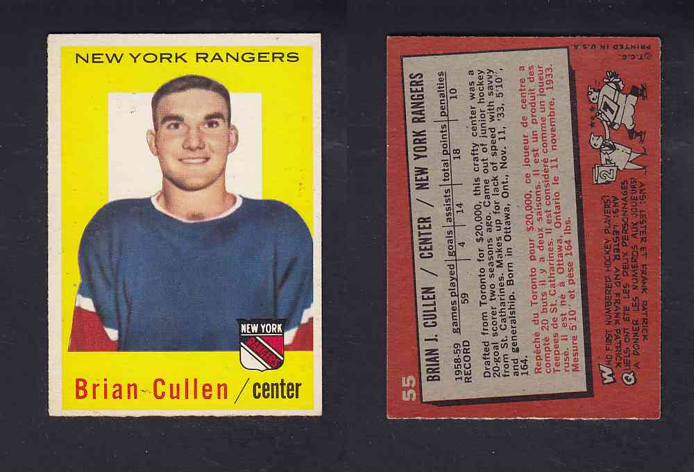 1959-60 TOPPS HOCKEY CARD #55 B. CULLEN photo 1959-60 TOPPS HOCKEY CARD #55 B. CULLEN photo