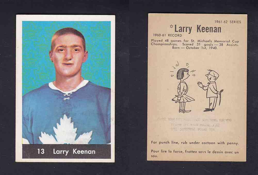 1961-62 PARKHURST HOCKEY CARD #13 L. KEENAN photo 1961-62 PARKHURST HOCKEY CARD #13 L. KEENAN photo