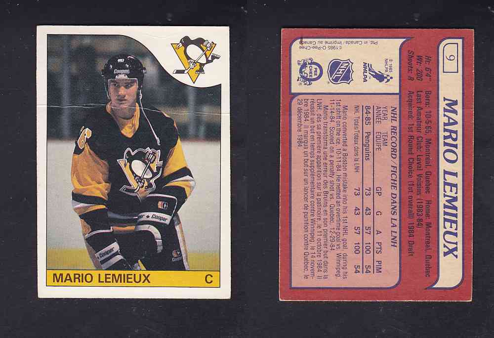 1985-86 O-PEE-CHEE HOCKEY CARD M. LEMIEUX ROOKIE CARD #9 photo 1985-86 O-PEE-CHEE HOCKEY CARD M. LEMIEUX ROOKIE CARD #9 photo