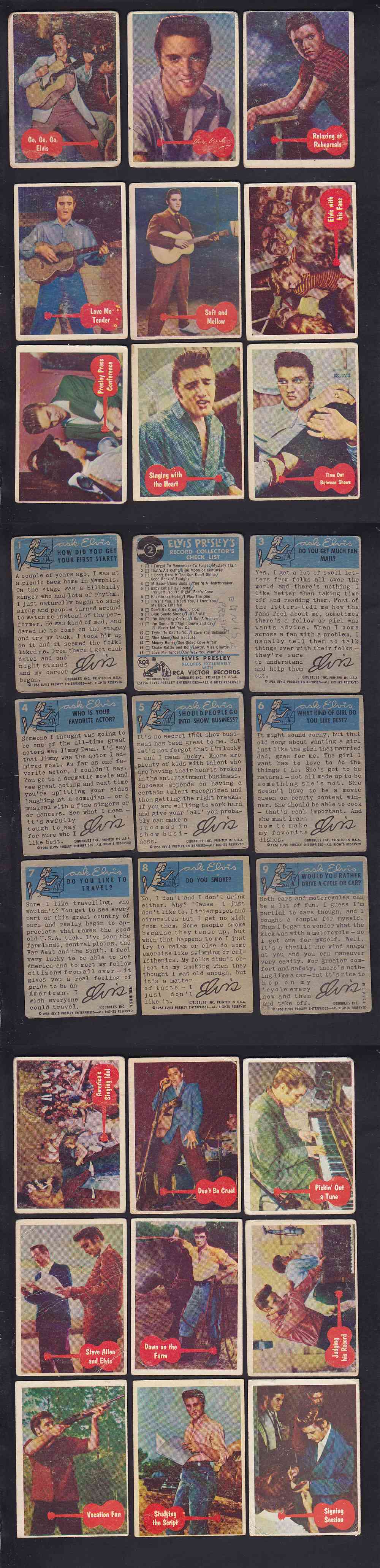 1956 TOPPS ELVIS CARD FULL SET 66/66 photo 1956 TOPPS ELVIS CARD FULL SET 66/66 photo