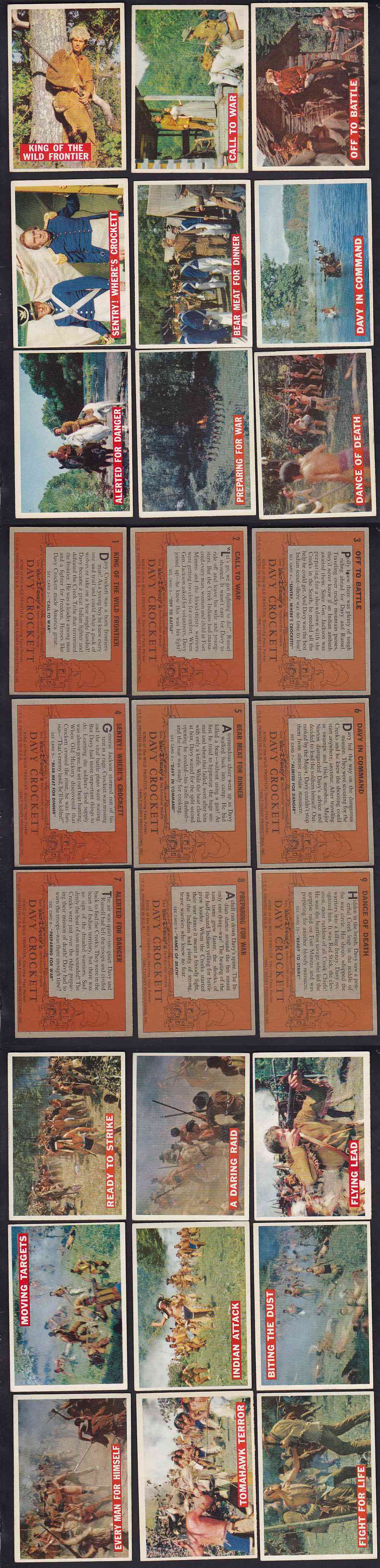 1956 TOPPS DAVY CROCKETT CARD FULL SET 80/80 photo 1956 TOPPS DAVY CROCKETT CARD FULL SET 80/80 photo