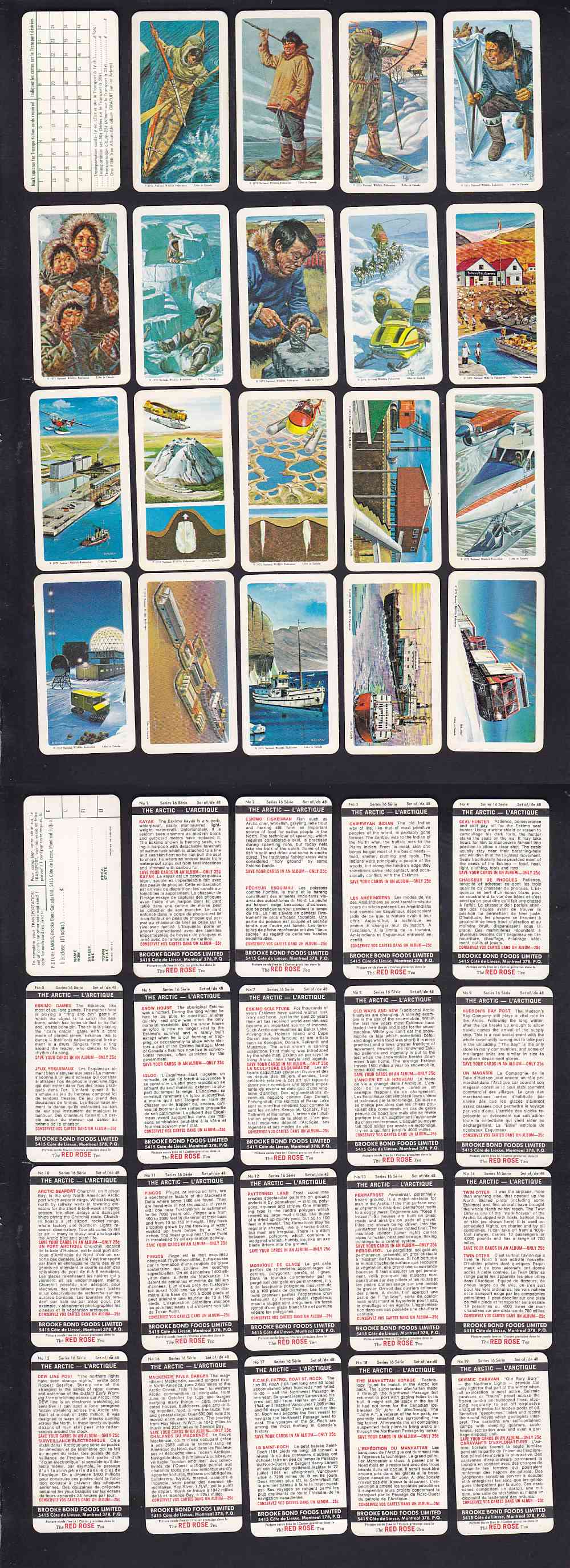 1973 BROOKE BOND RED ROSE TEA ARCTIC CARD FULL SET 48/48 photo 1973 BROOKE BOND RED ROSE TEA ARCTIC CARD FULL SET 48/48 photo