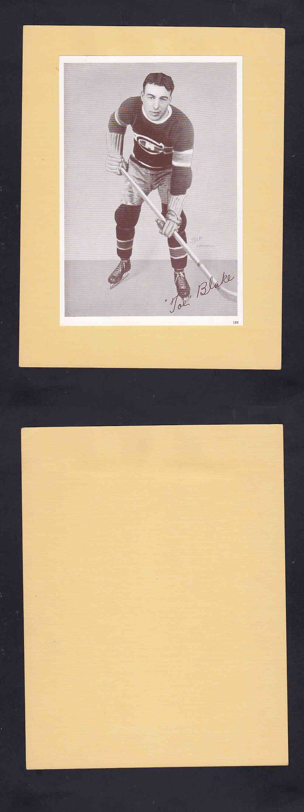 1935-40 CROWN BRAND PHOTO #108 T. BLAKE photo 1935-40 CROWN BRAND PHOTO #108 T. BLAKE photo