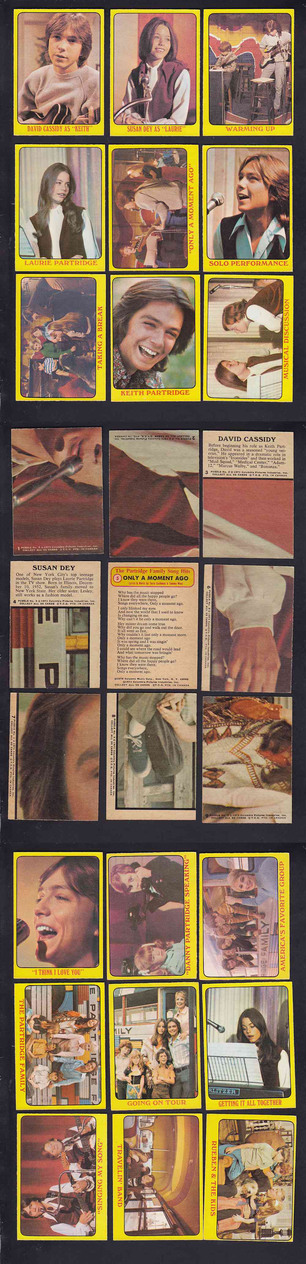 1971 O-PEE-CHEE THE PARTRIDGE FAMILLY CARD FULL SET 55/55 photo 1971 O-PEE-CHEE THE PARTRIDGE FAMILLY CARD FULL SET 55/55 photo