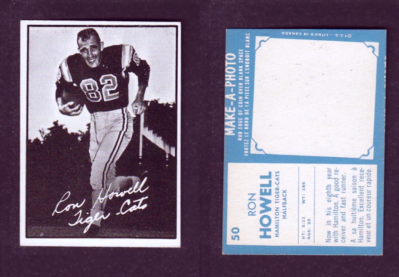 1961 CFL TOPPS FOOTBALL CARD #50 R. HOWELL photo 1961 CFL TOPPS FOOTBALL CARD #50 R. HOWELL photo
