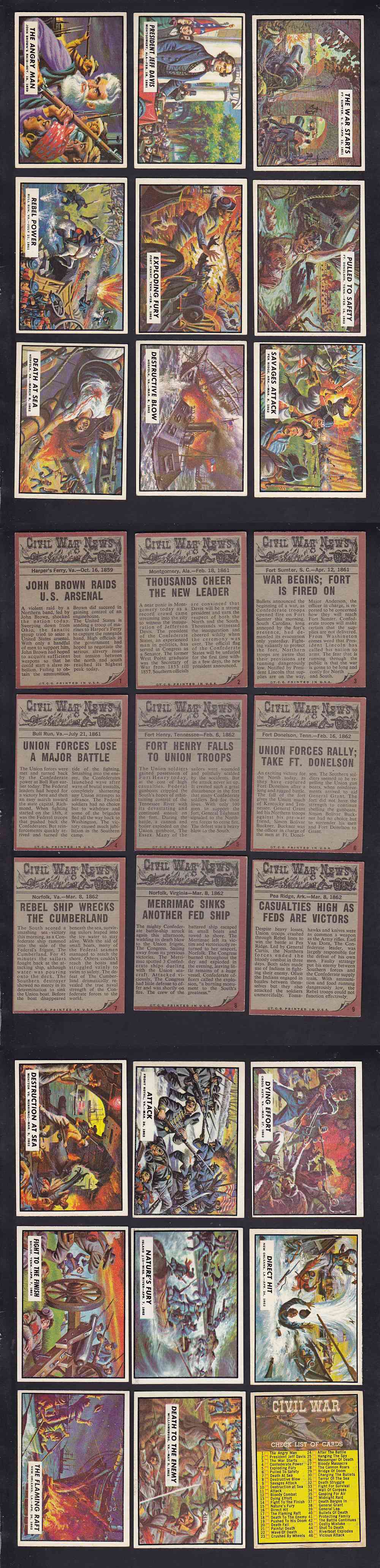 1966 TOPPS CIVIL WAR CARD FULL SET 88/88 photo 1966 TOPPS CIVIL WAR CARD FULL SET 88/88 photo