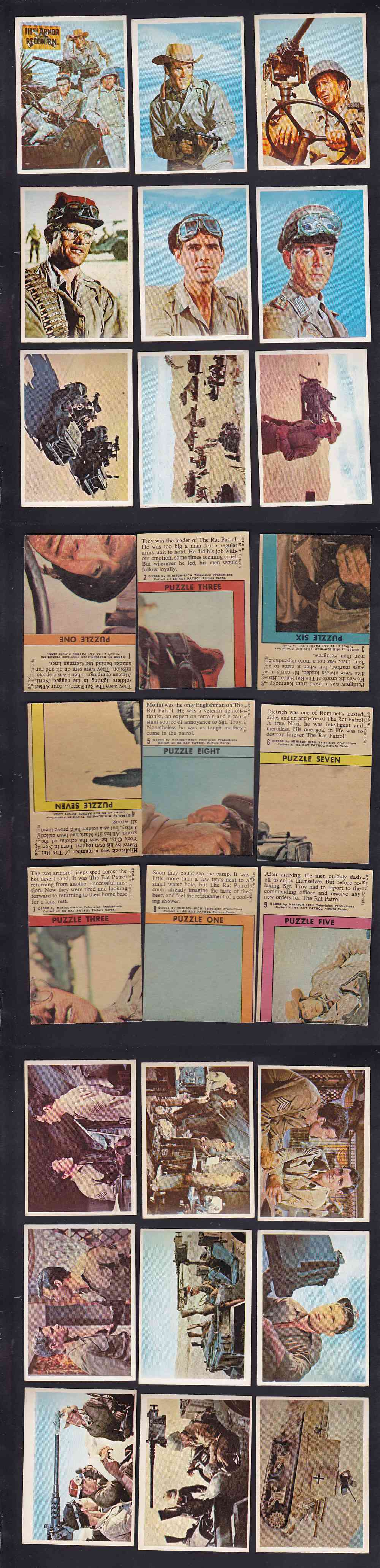 1966 TOPPS RAT PATROL CARD FULL SET 66/66 photo 1966 TOPPS RAT PATROL CARD FULL SET 66/66 photo