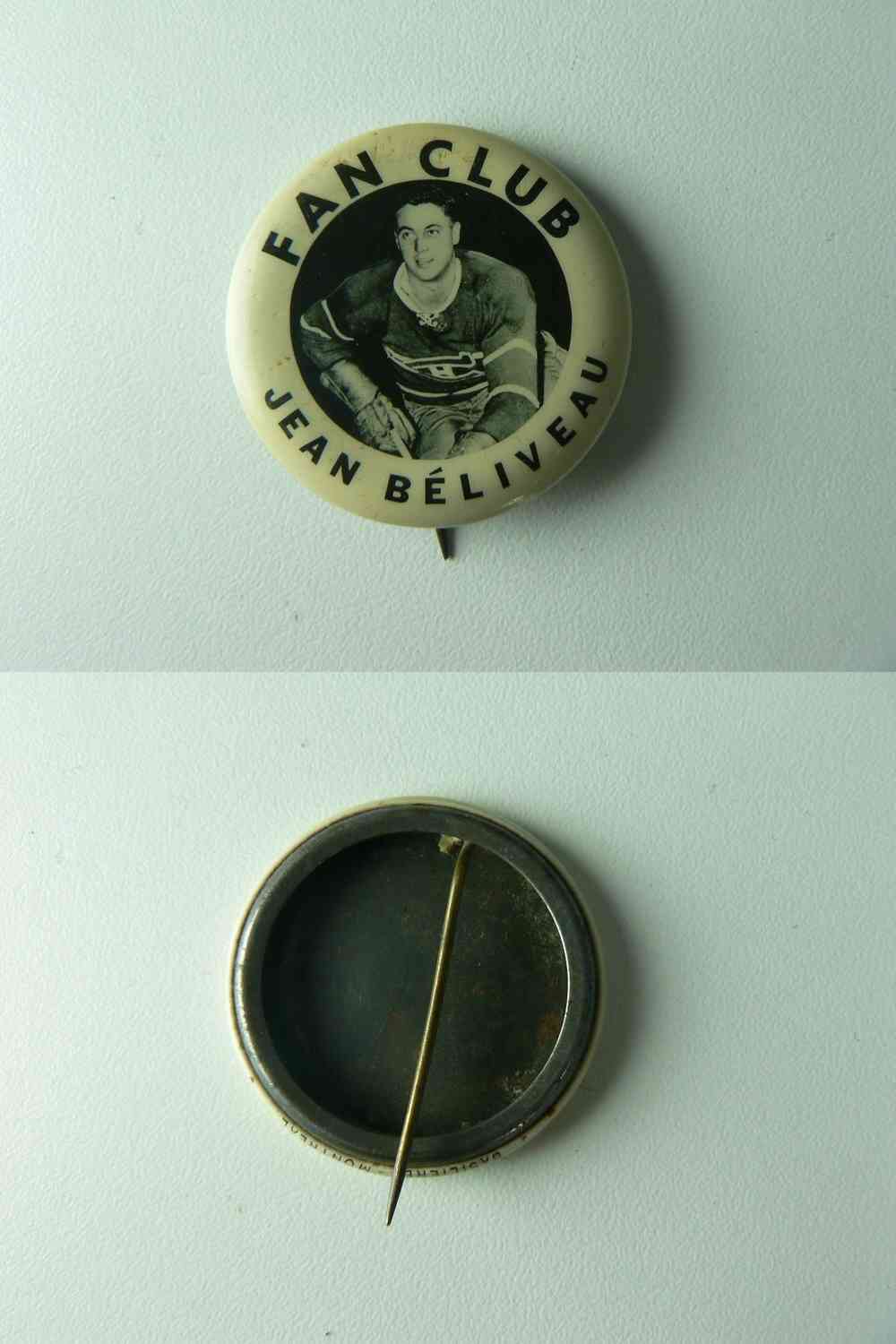 1955 MONTREAL CANADIENS J. BELIVEAU FAN CLUB PIN photo 1955 MONTREAL CANADIENS J. BELIVEAU FAN CLUB PIN photo