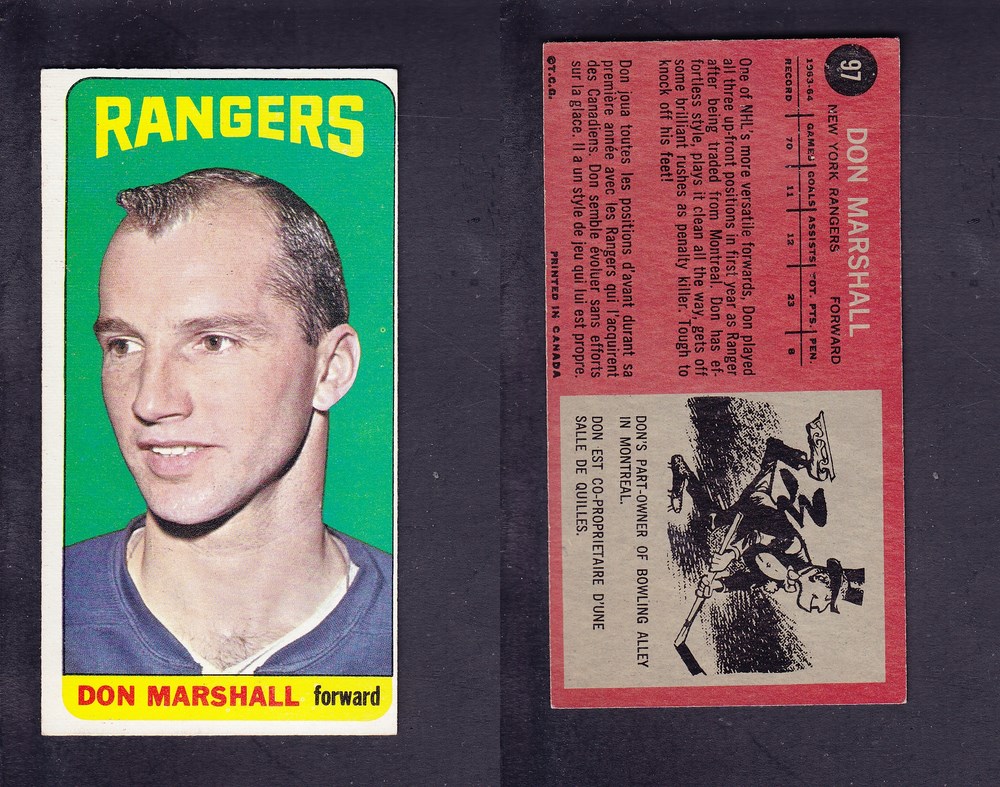 1964-65 TOPPS HOCKEY CARD #97 D. MARSHALL photo 1964-65 TOPPS HOCKEY CARD #97 D. MARSHALL photo