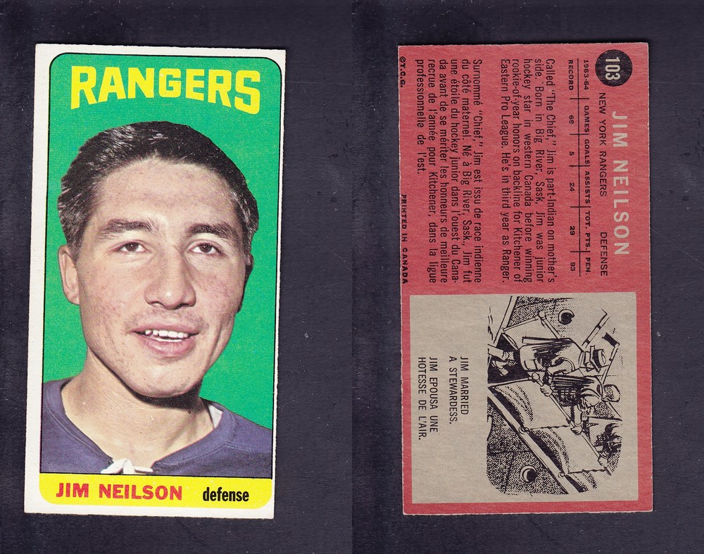 1964-65 TOPPS HOCKEY CARD #103 J. NEILSON photo 1964-65 TOPPS HOCKEY CARD #103 J. NEILSON photo