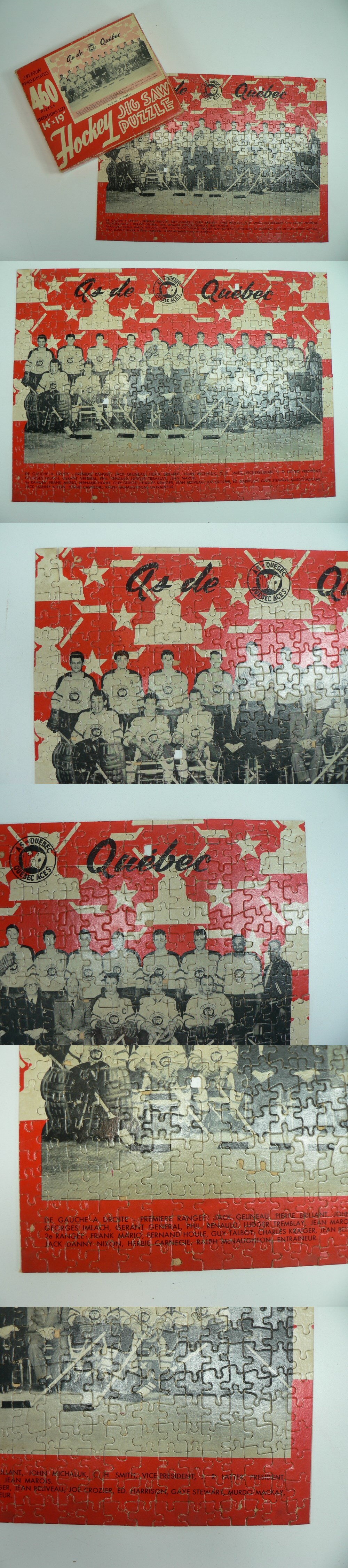 1952-53 JIGSAW QUEBEC ACES PUZZLE & BOX photo 1952-53 JIGSAW QUEBEC ACES PUZZLE & BOX photo