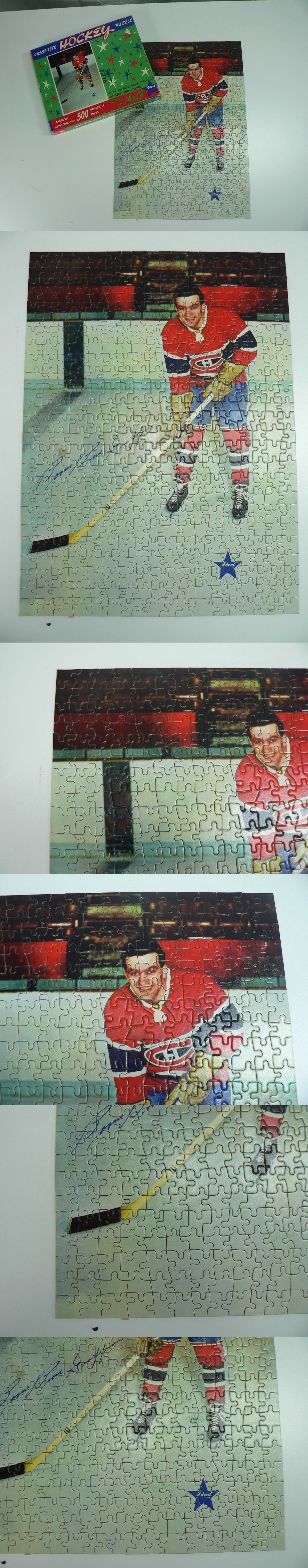 1950'S IDEAL BERNARD GEOFFRION PUZZLE & BOX photo 1950'S IDEAL BERNARD GEOFFRION PUZZLE & BOX photo