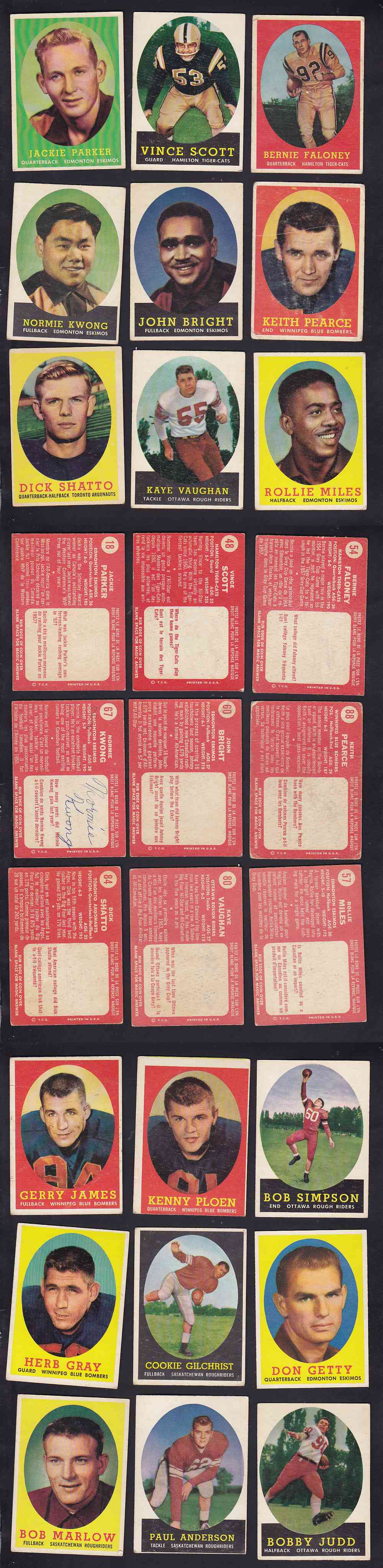 1958 CFL TOPPS FOOTBALL CARD FULL SET 88/88 photo 1958 CFL TOPPS FOOTBALL CARD FULL SET 88/88 photo