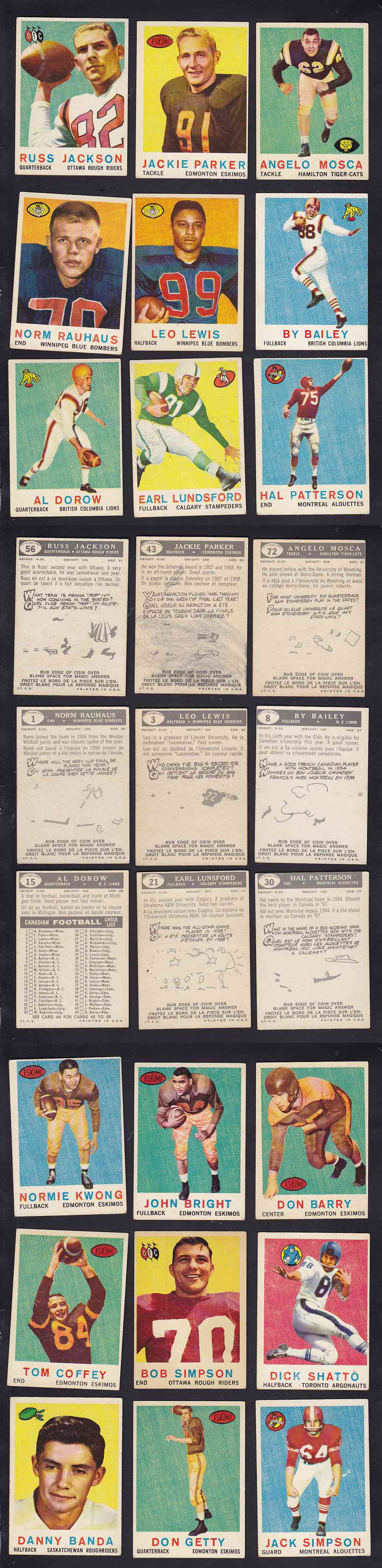 1959 CFL TOPPS FOOTBALL CARD FULL SET 88/88 photo 1959 CFL TOPPS FOOTBALL CARD FULL SET 88/88 photo