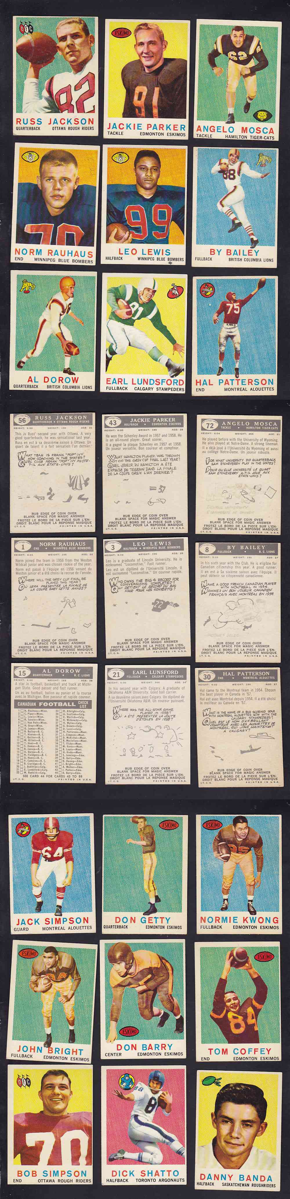 1959 CFL TOPPS FOOTBALL CARD FULL SET 88/88 photo 1959 CFL TOPPS FOOTBALL CARD FULL SET 88/88 photo