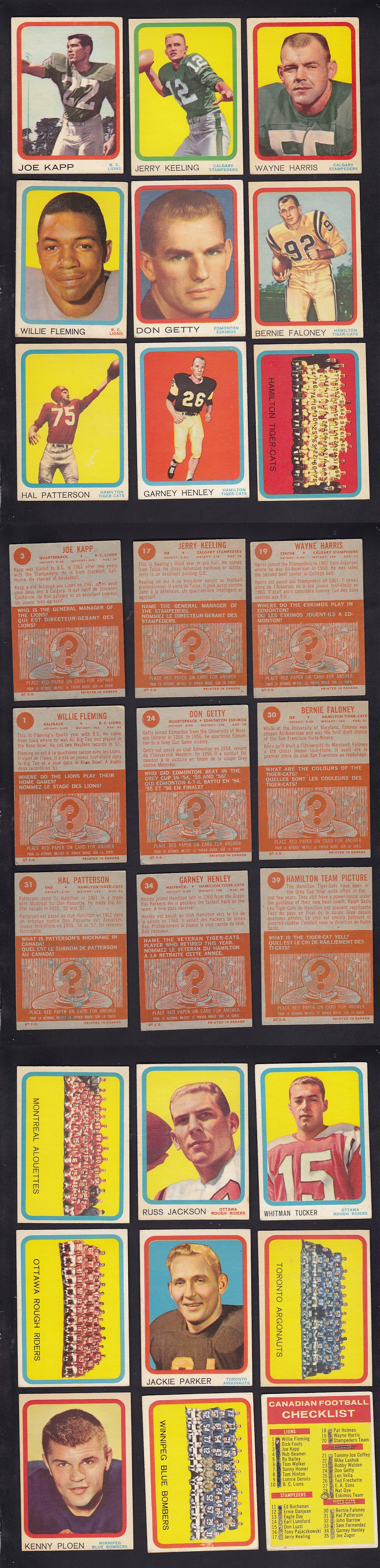 1963 CFL TOPPS FOOTBALL CARD NEAR SET 86/88 photo 1963 CFL TOPPS FOOTBALL CARD NEAR SET 86/88 photo