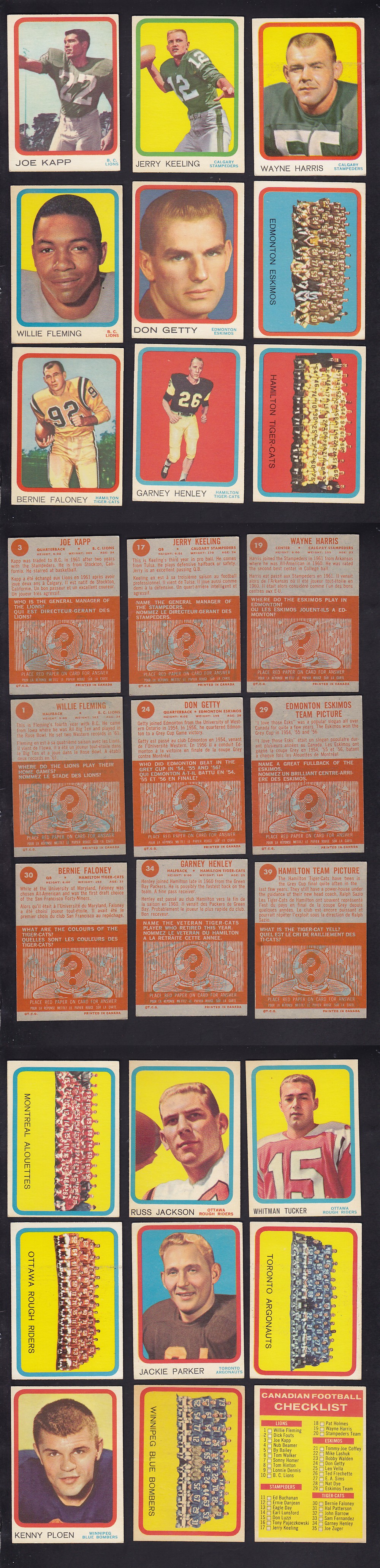 1963 CFL TOPPS FOOTBALL CARD FULL SET 88/88 photo 1963 CFL TOPPS FOOTBALL CARD FULL SET 88/88 photo