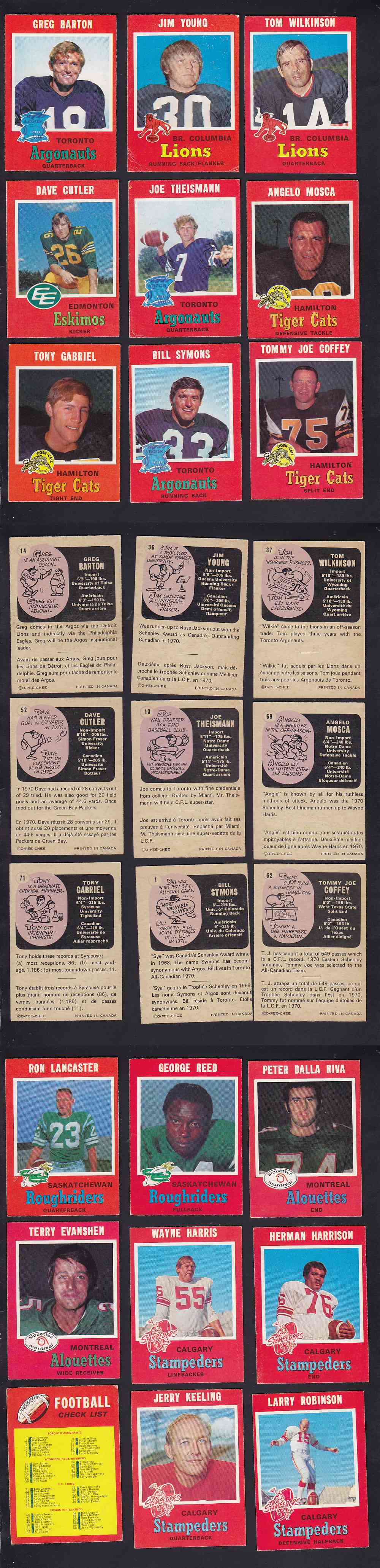 1971 CFL O-PEE-CHEE FOOTBALL CARD FULL SET 132/132 photo 1971 CFL O-PEE-CHEE FOOTBALL CARD FULL SET 132/132 photo
