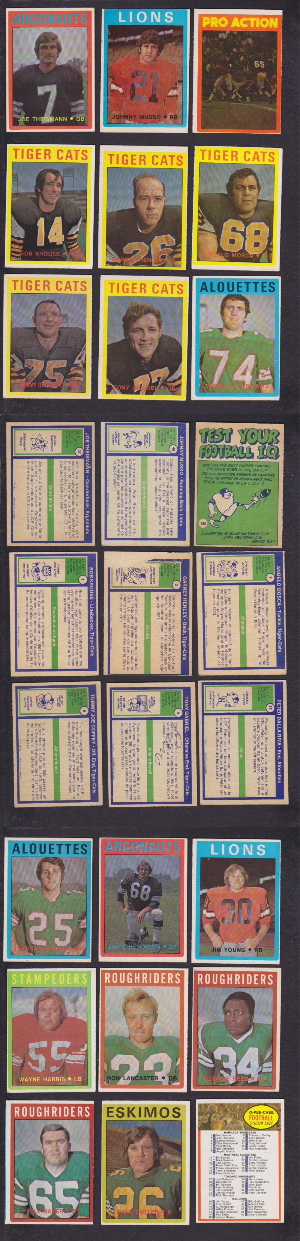 1972 CFL O-PEE-CHEE FOOTBALL CARD FULL SET 132/132 photo 1972 CFL O-PEE-CHEE FOOTBALL CARD FULL SET 132/132 photo