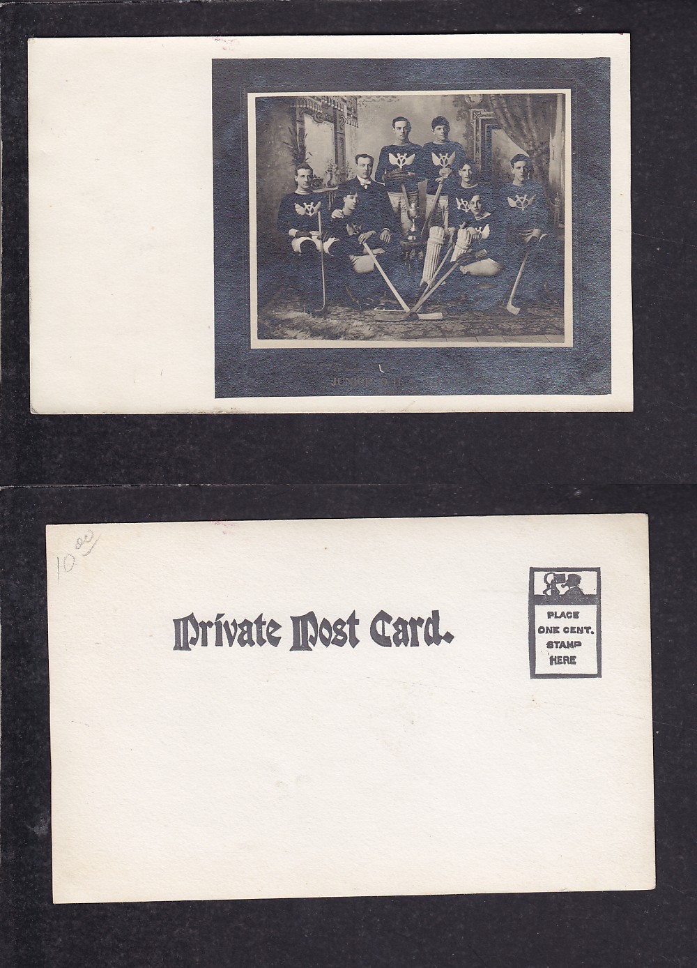 1906 PORT HOPE HOCKEY TEAM POST CARD photo 1906 PORT HOPE HOCKEY TEAM POST CARD photo