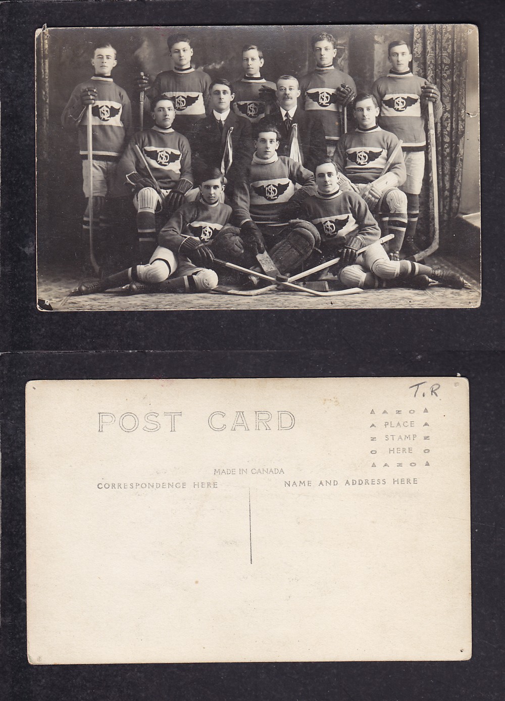 1900'S HOCKEY TEAM POST CARD photo 1900'S HOCKEY TEAM POST CARD photo