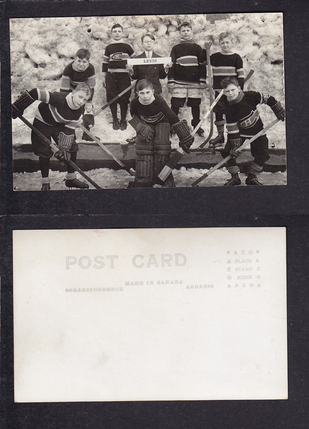 1920'S LEVIS HOCKEY TEAM POST CARD photo 1920'S LEVIS HOCKEY TEAM POST CARD photo