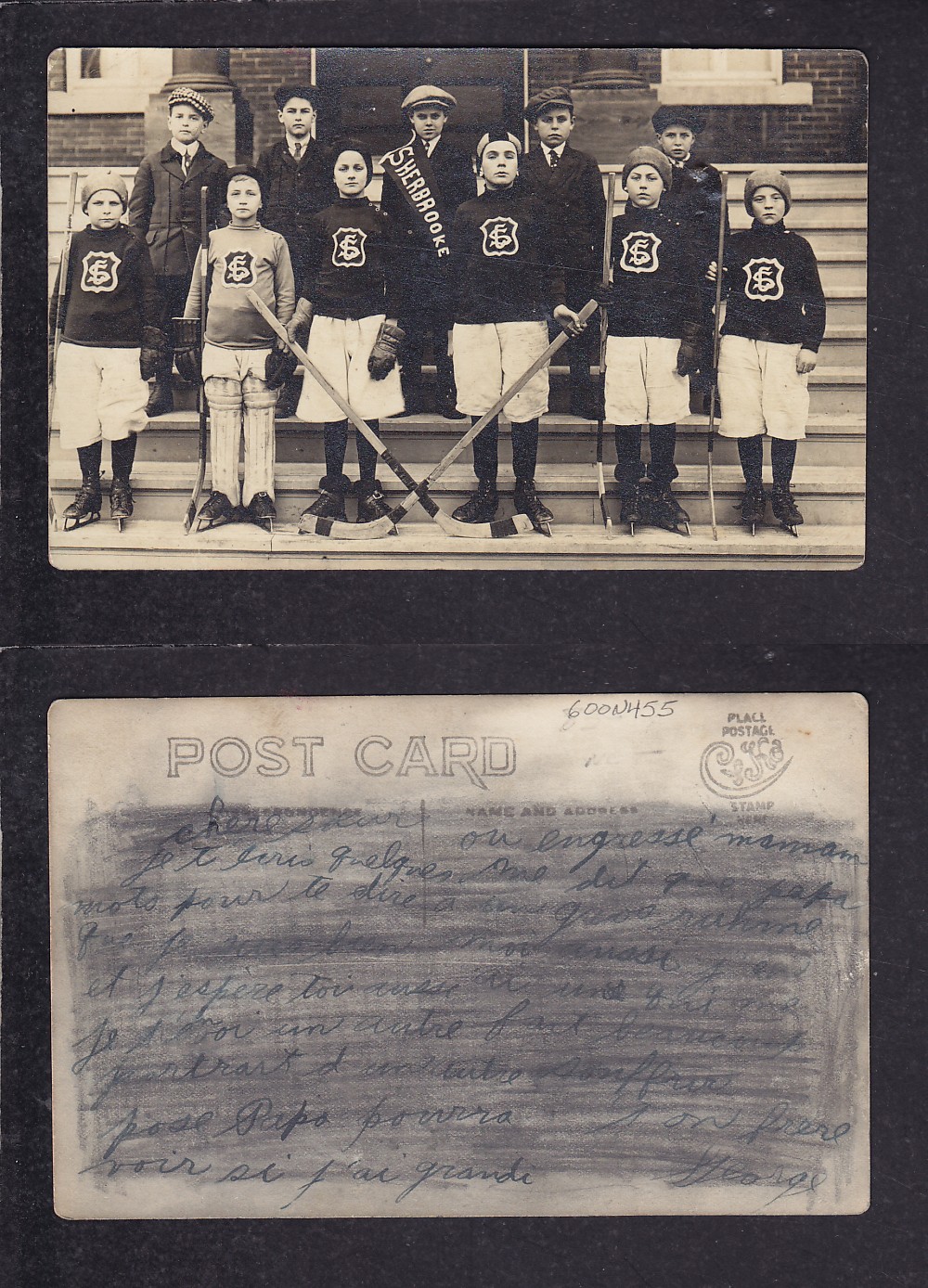 1900'S SHERBROOKE HOCKEY TEAM POST CARD photo 1900'S SHERBROOKE HOCKEY TEAM POST CARD photo