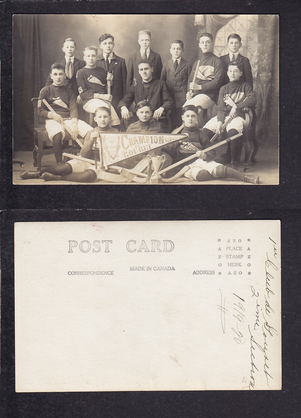 1919-20 QUEBEC HOCKEY TEAM POST CARD photo 1919-20 QUEBEC HOCKEY TEAM POST CARD photo
