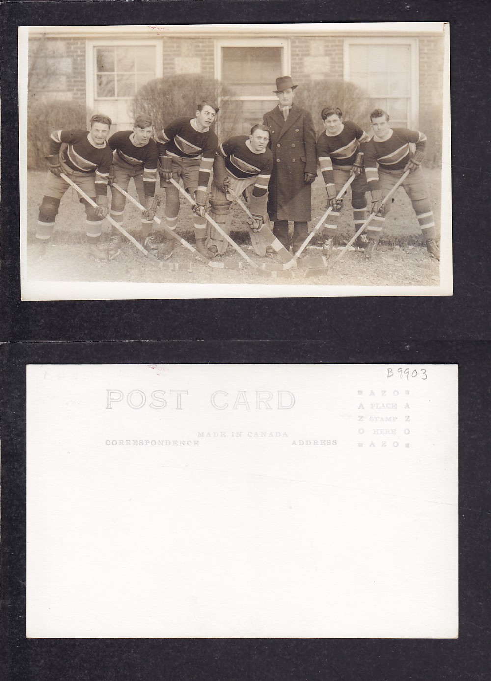 1910'S HOCKEY TEAM POST CARD photo 1910'S HOCKEY TEAM POST CARD photo
