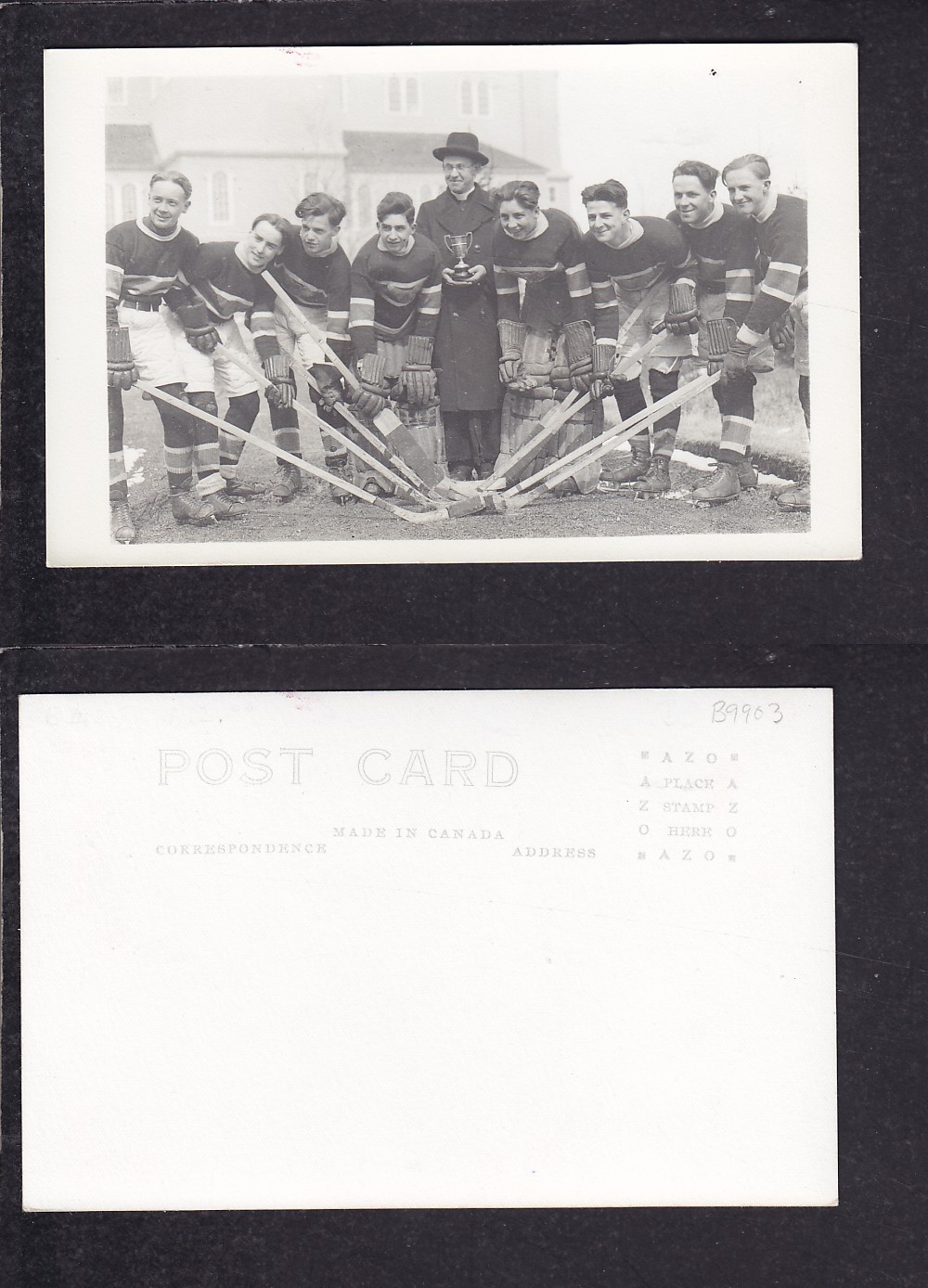 1910'S HOCKEY TEAM POST CARD photo 1910'S HOCKEY TEAM POST CARD photo
