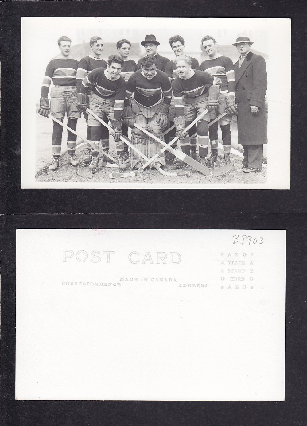 1910'S HOCKEY TEAM POST CARD photo 1910'S HOCKEY TEAM POST CARD photo