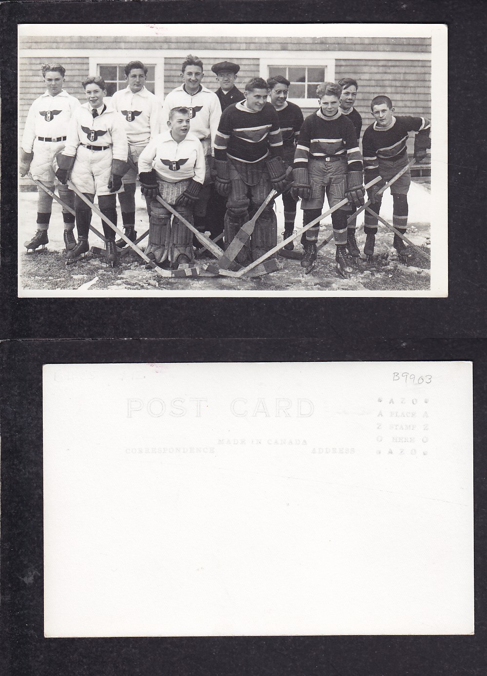 1920'S HOCKEY TEAM POST CARD photo 1920'S HOCKEY TEAM POST CARD photo