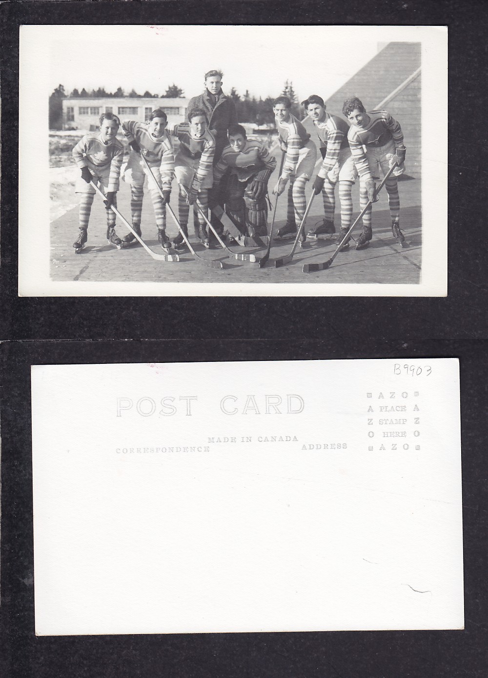 1910'S HOCKEY TEAM POST CARD photo 1910'S HOCKEY TEAM POST CARD photo