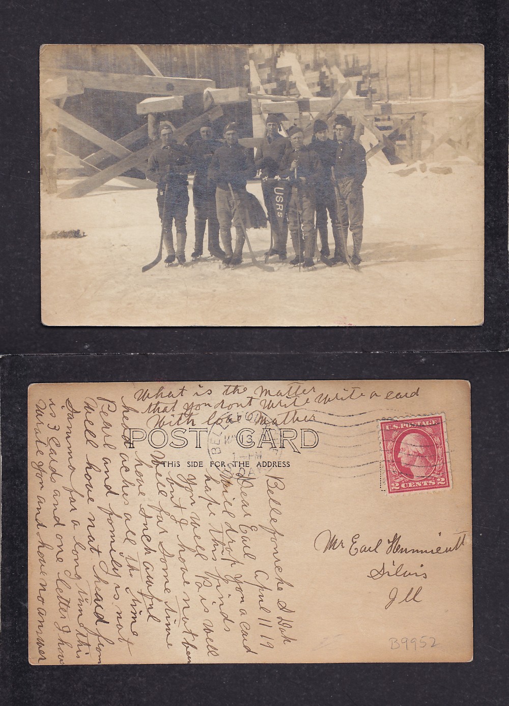 1900'S BELLEFOLRCHE HOCKEY TEAM POST CARD photo 1900'S BELLEFOLRCHE HOCKEY TEAM POST CARD photo