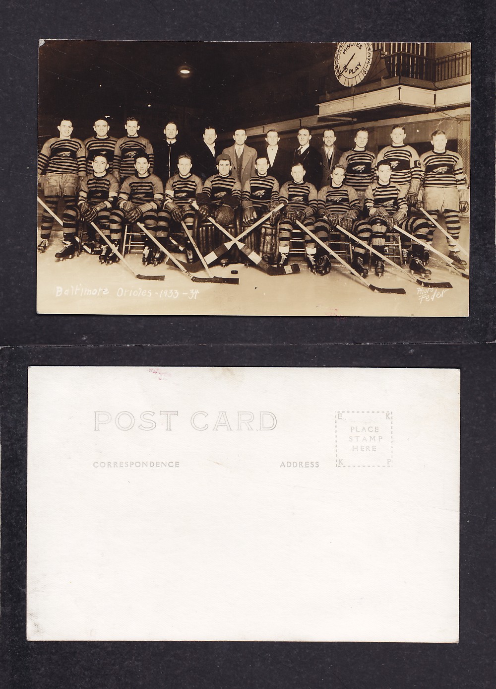 1920'S BALTIMORE ORIOLES HOCKEY TEAM POST CARD photo 1920'S BALTIMORE ORIOLES HOCKEY TEAM POST CARD photo