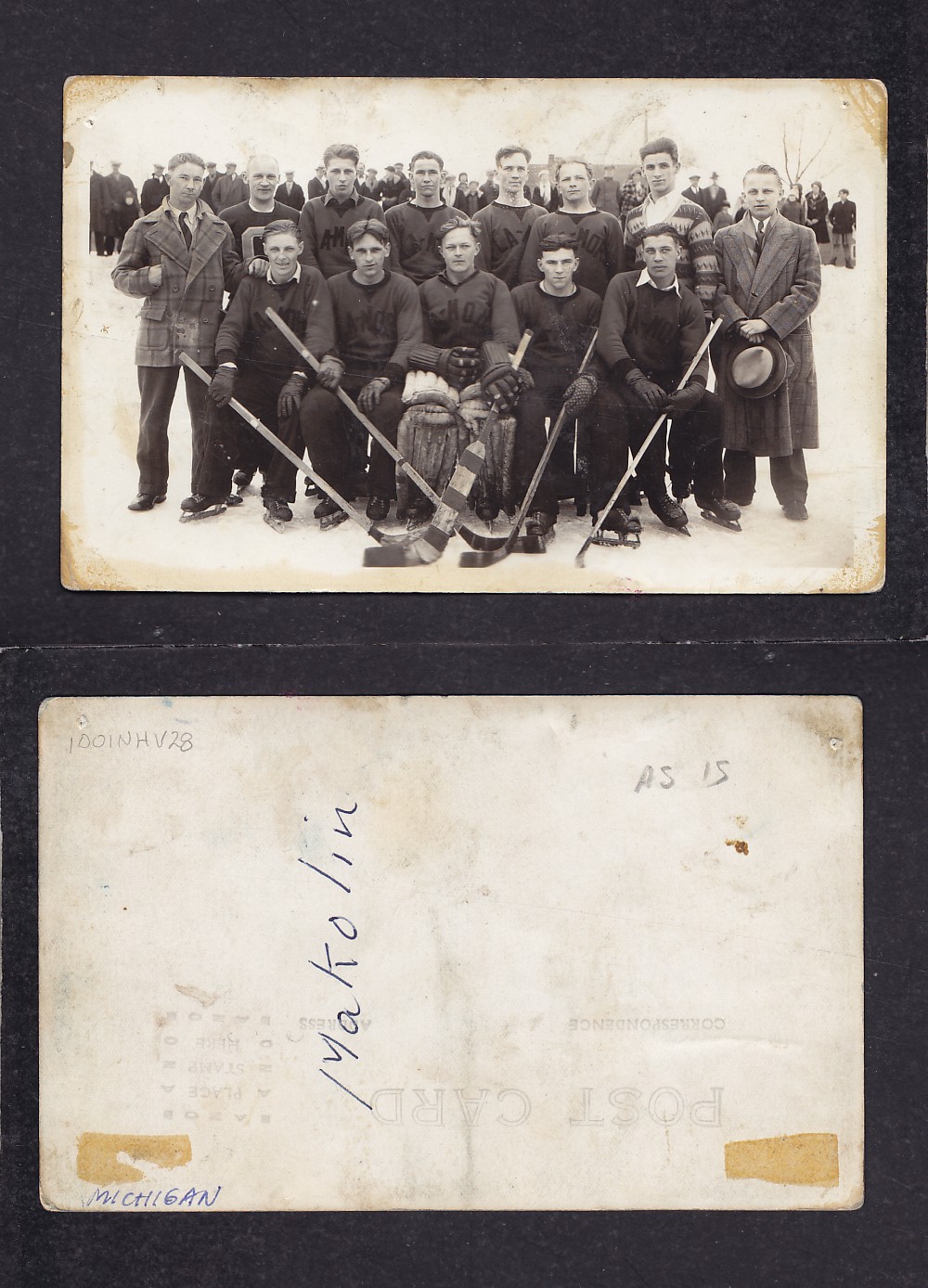 1920'S MAKOLIN HOCKEY TEAM POST CARD photo 1920'S MAKOLIN HOCKEY TEAM POST CARD photo