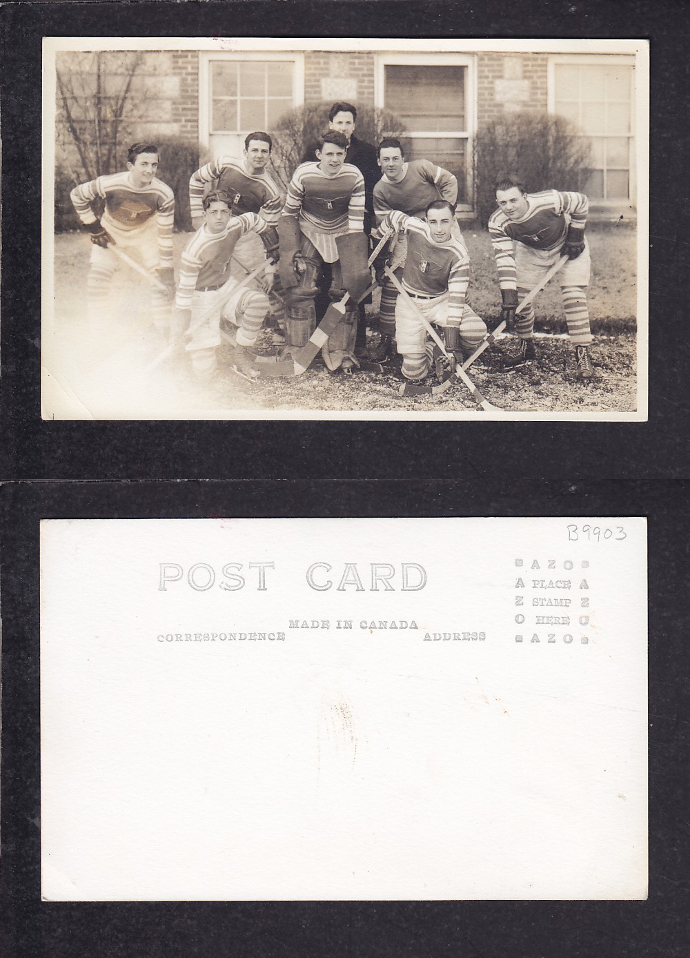 1920'S HOCKEY TEAM POST CARD photo 1920'S HOCKEY TEAM POST CARD photo