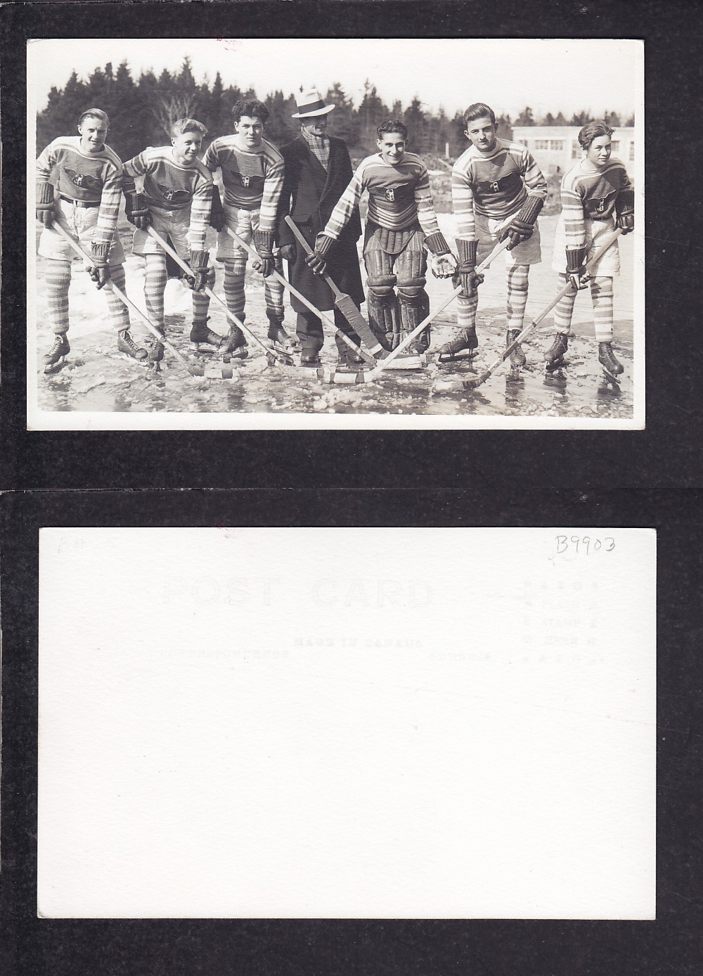 1920'S HOCKEY TEAM POST CARD photo 1920'S HOCKEY TEAM POST CARD photo