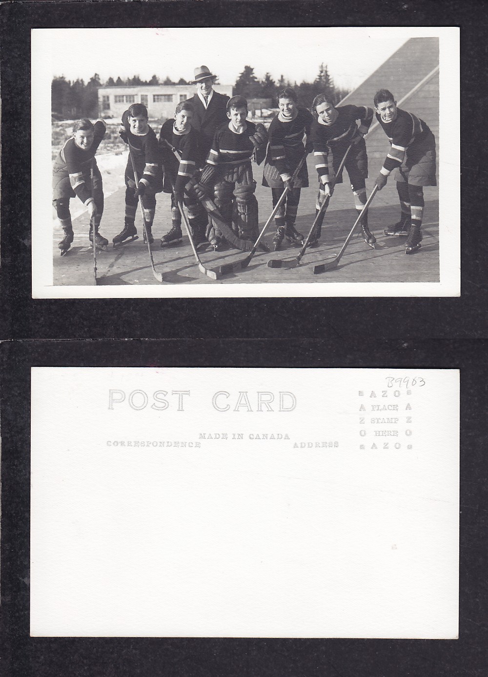 1920'S HOCKEY TEAM POST CARD photo 1920'S HOCKEY TEAM POST CARD photo