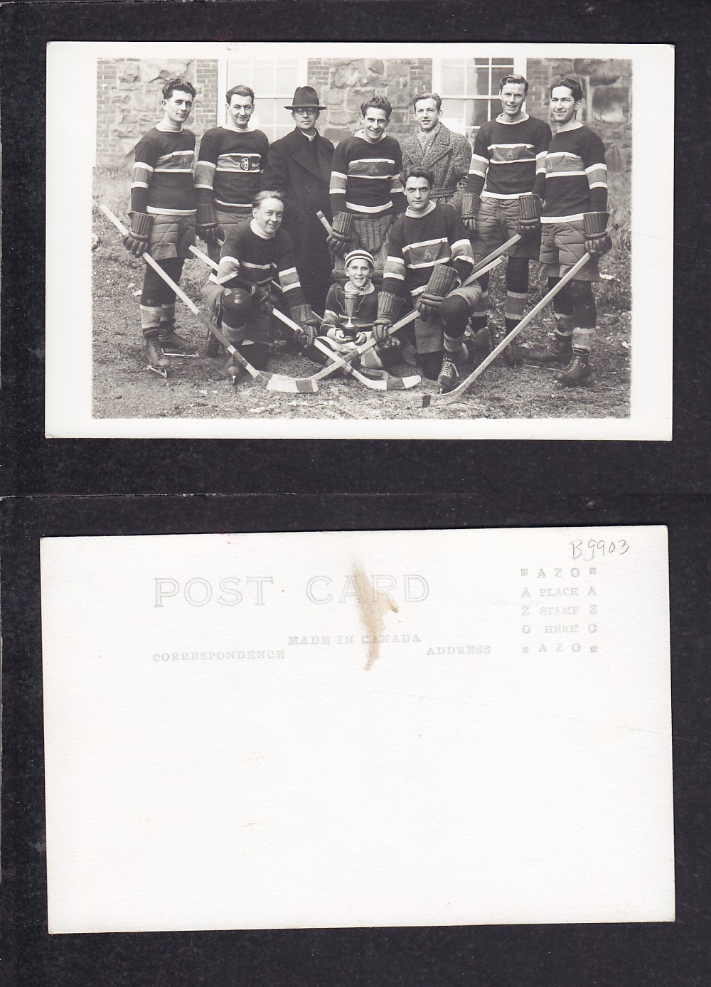 1920'S HOCKEY TEAM POST CARD photo 1920'S HOCKEY TEAM POST CARD photo